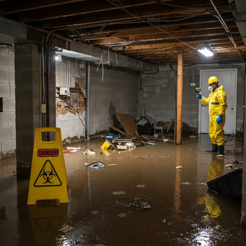 Flooded Basement Electrical Hazard in DeKalb County, IN Property